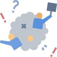 Illustration of a cloud with people holding up signs vector