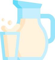 A pitcher and glass of milk on a white background vector