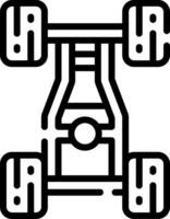 A black and white illustration of a car with wheels vector