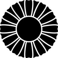 A black and white flower with a circular design vector