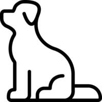 A black and white dog sitting on a white background vector