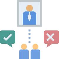 A person is looking at a picture of a person with a check mark next to it vector