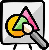 A colorful triangle with a paintbrush on it vector