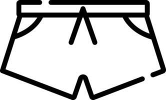A black and white outline of a pair of shorts vector
