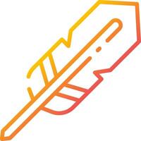A colorful line drawing of a feather vector