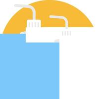 A blue and white water bottle with a sun in the background vector