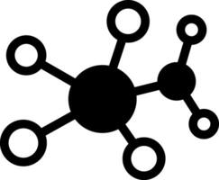 A black and white image of a molecule vector
