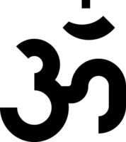 Om symbol in black and white vector