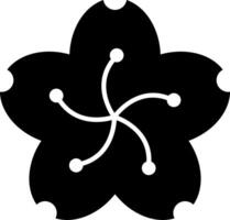 A black and white flower with four points vector