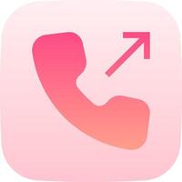 A pink phone with an arrow pointing to the left vector