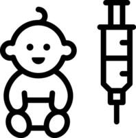 A baby and an injection are next to each other vector
