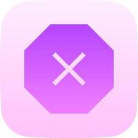 A purple octagon with an x on it vector