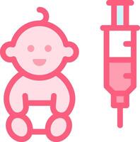 A baby and an injection are next to each other vector