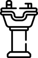 A black and white drawing of a sink vector
