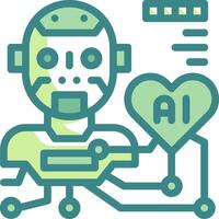 Ai robot icon illustration vector