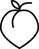 A peach is shown in a simple outline vector