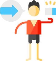A man holding a box with an arrow pointing up vector