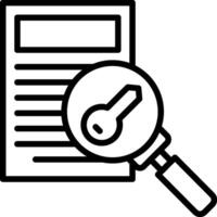 Magnifying key icon vector