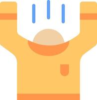 A person with their hands up in the air vector