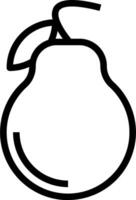 A pear is shown in a black and white drawing vector