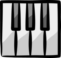 A piano keyboard with black and white keys vector
