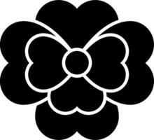 A black and white flower with a bow on it vector