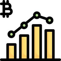Bitcoin graph icon vector