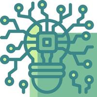 A light bulb with a circuit board inside vector