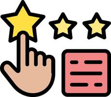 A hand pointing to a star and a box with a star vector