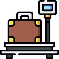 A suitcase on a scale with a digital clock vector