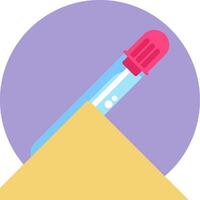 A test tube with a pink liquid in it vector