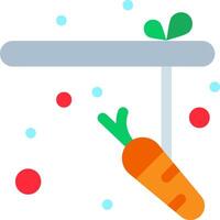 A carrot hanging from a hook on a wall vector