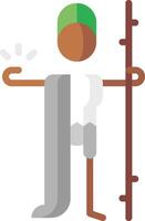 A man holding a stick and a green hat vector