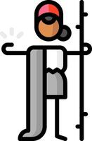 A cartoon man holding a pole with a sign vector