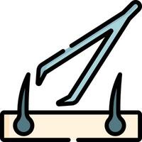 A pair of scissors is on a piece of wood vector