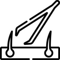 A black and white icon of a pair of scissors vector