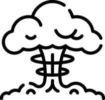 A black and white drawing of a mushroom cloud vector