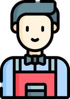 A man in an apron and bow tie vector