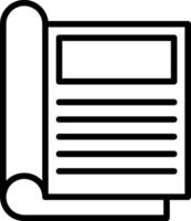 A black and white icon of a scroll vector
