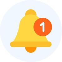 A yellow bell with a number one on it vector