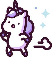 A cartoon unicorn running with a star vector