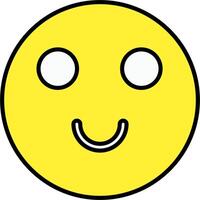 A yellow smiley face with two eyes vector