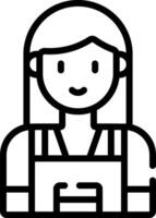 A woman with apron and apron icon vector