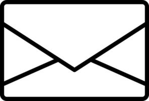 An envelope icon with a black outline vector