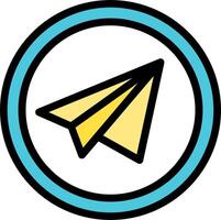 A paper airplane icon in a circle vector