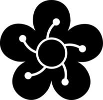 A black and white flower with a network of dots vector