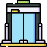 A flat icon of a machine with a door vector
