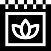 A black and white square with a white flower in the center vector