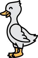 A cartoon duck standing on its feet vector