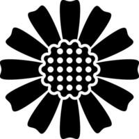 A black and white flower with dots on it vector
